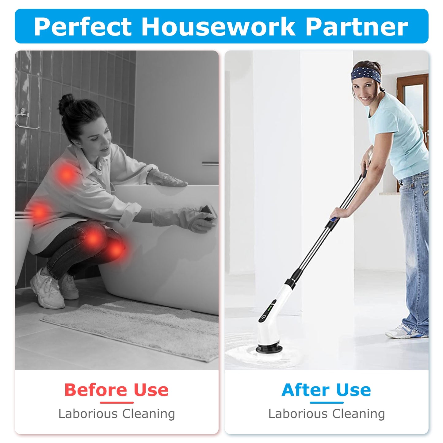 Electric Spin Scrubber with Multi-Brush Heads