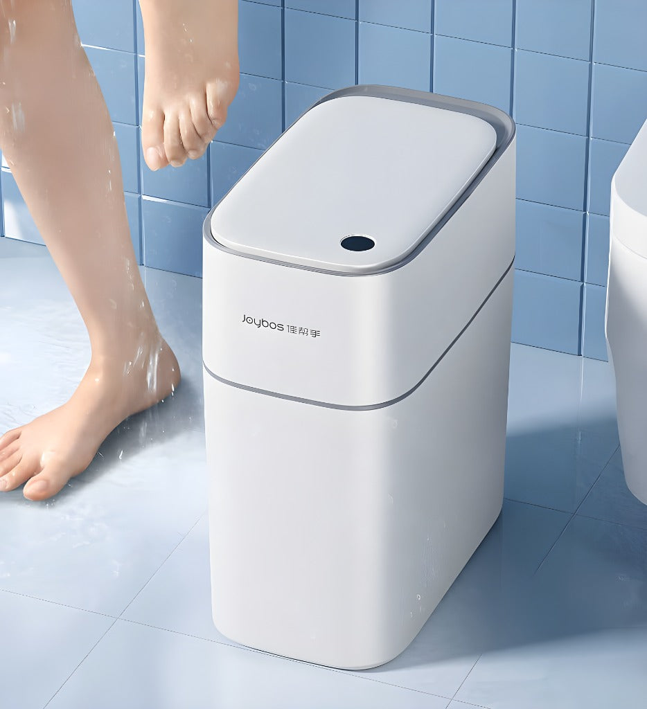 Hands-Free Motion Sensor Trash Can with Lid – Slim Space-Saving Design