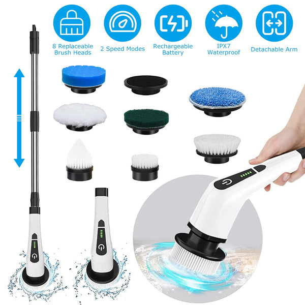 Electric Spin Scrubber with Multi-Brush Heads