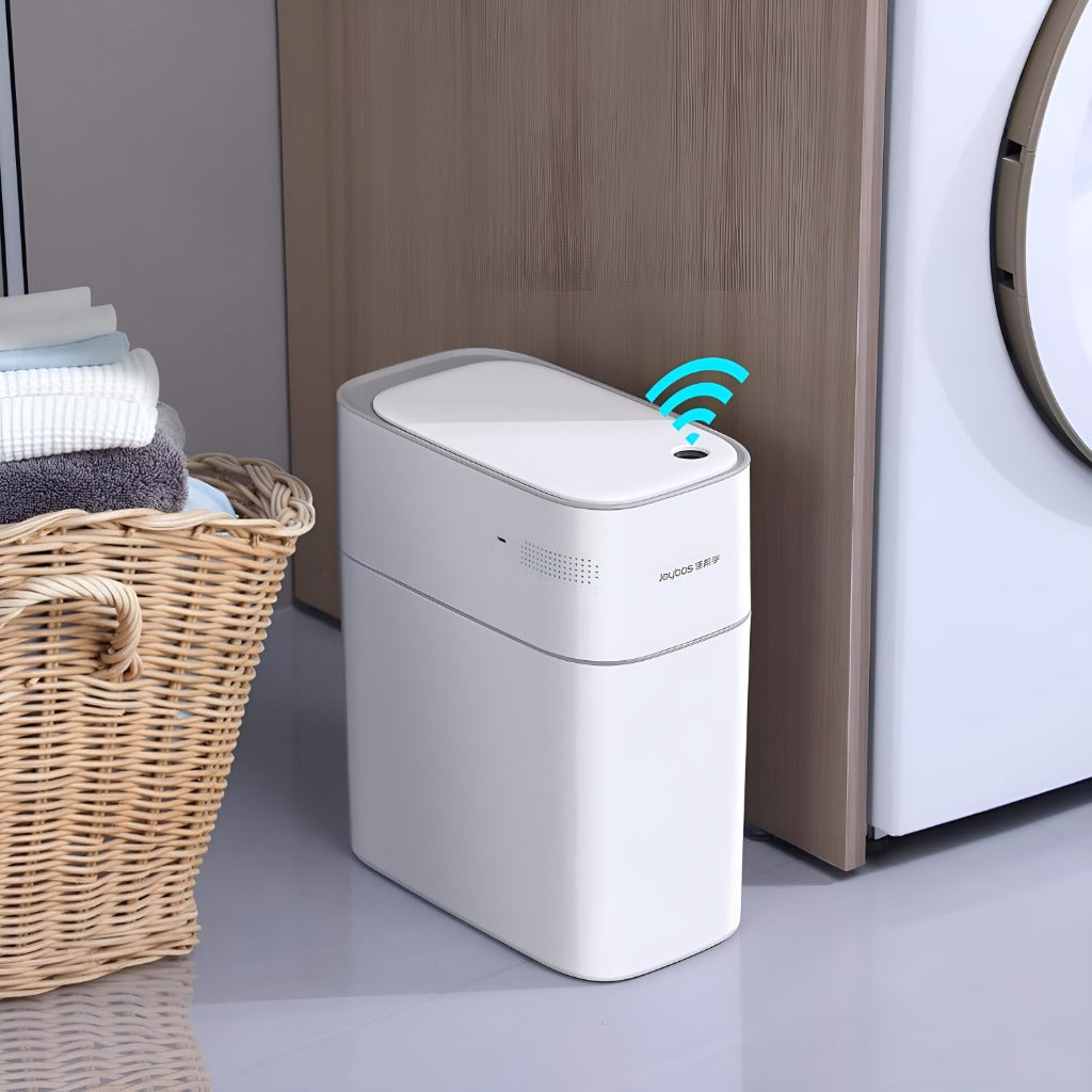 Hands-Free Motion Sensor Trash Can with Lid – Slim Space-Saving Design