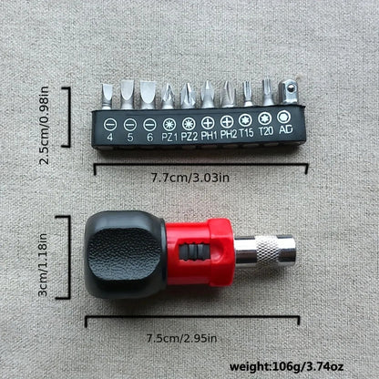 Mini Multifunctional Scraper Screwdriver Set,Reversible Steel Connector With Quick Action And Variety Of Pins, Durable Hand Tool Kit