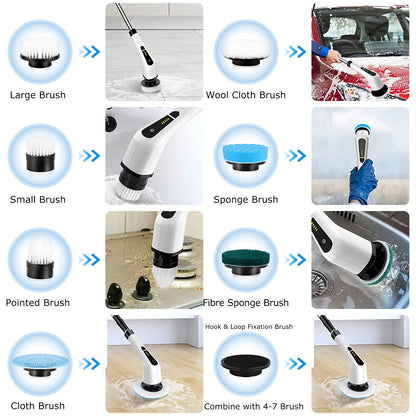 Electric Spin Scrubber with Multi-Brush Heads